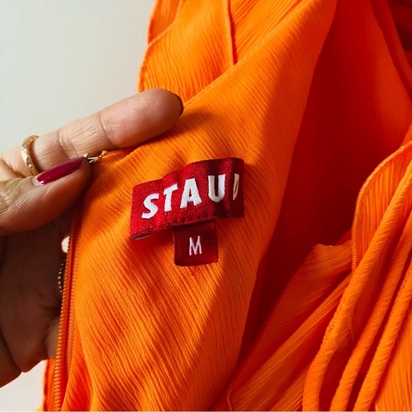 STAUD Elvire Dress in Nectarine Size Medium - Picture 8 of 10